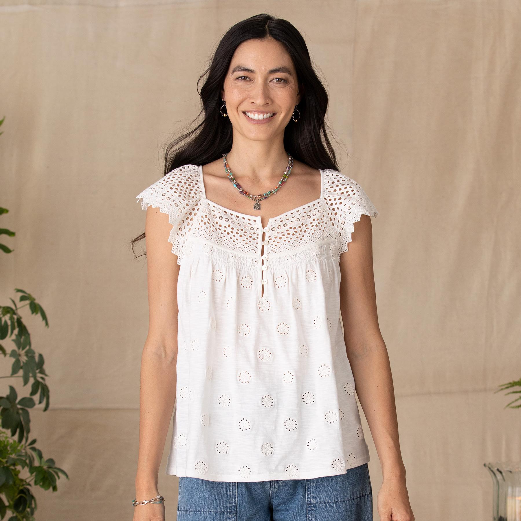 Premium Isabella Eyelet Petite Top